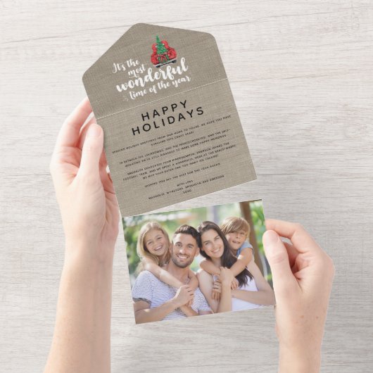 Most Wonderful Time of the Year写真ホリデーカード オールインワン招待状 (貼ってはがせる)