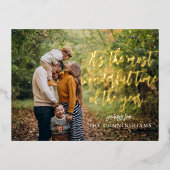 Most Wonderful time of the Year写真モダン 箔シーズンポストカード (正面)