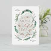 Most Wonderful Time of the Year クリスマスカード 箔招待状 (立ち正面)