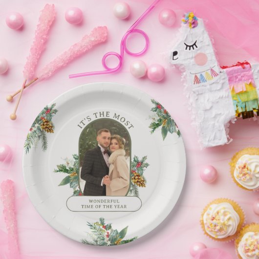 Most Wonderful Time of Year写真クリスマス ペーパープレート (パーティー)
