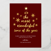 Most Wonderful Time of Year赤い金ゴールド非写真 箔シーズンカード (正面)
