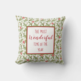 Most Wonderful Time of Year – パイン&ポインセティアス クッション
