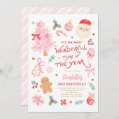 Most Wonderful Time Of Year Christmas Birthday 招待状 (正面/裏面)