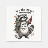 Most Wonderful Wine of the Year Raccoon スタンダードカクテルナプキン (正面)