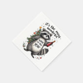 Most Wonderful Wine of the Year Raccoon スタンダードカクテルナプキン (角)