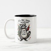 Most Wonderful Wine of the Year Raccoon  ツートーンマグカップ (左)