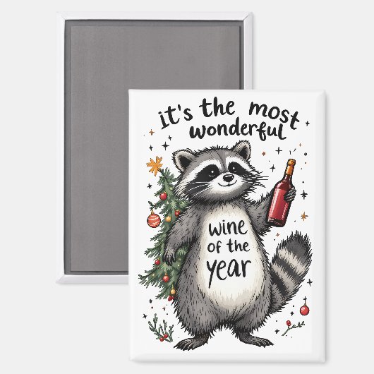Most Wonderful Wine of the Year Raccoon  マグネット (正面/裏面)