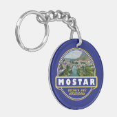 Mostarボスニア・ヘルツェゴビナ旅行アートエンブレム キーホルダー (正面左)