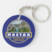 Mostarボスニア・ヘルツェゴビナ旅行アートエンブレム キーホルダー (裏面)
