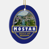 Mostarボスニア・ヘルツェゴビナ旅行アートエンブレム セラミックオーナメント (右)