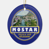Mostarボスニア・ヘルツェゴビナ旅行アートエンブレム セラミックオーナメント (左)