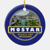 Mostarボスニア・ヘルツェゴビナ旅行アートエンブレム セラミックオーナメント (裏面)