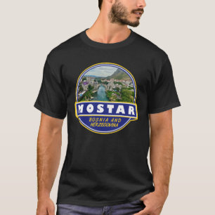 Mostarボスニア・ヘルツェゴビナ旅行アートエンブレム Tシャツ