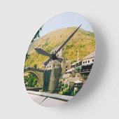 Mostar – ボスニア・ヘルツェゴビナ ラウンド壁時計 (傾斜)