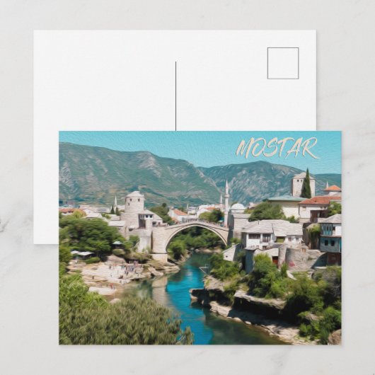 Mostar：油彩写真 ポストカード (正面/裏面)