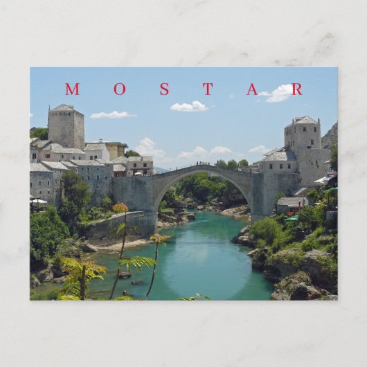 Mostar Old Bridgeビューポストカード ポストカード (正面)