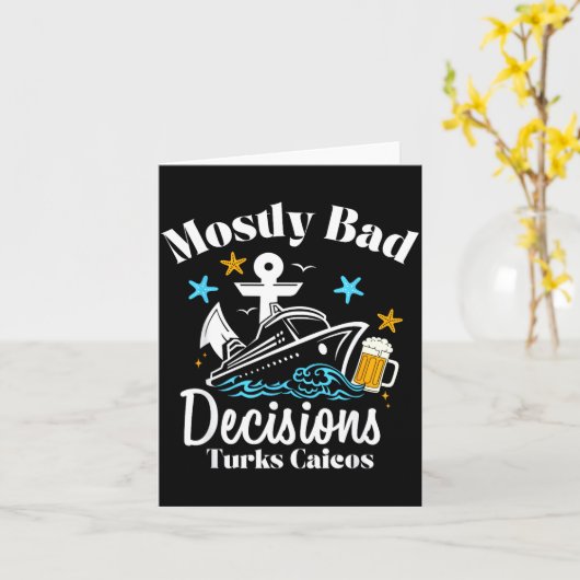 Mostly Bad Decisions Turks Caicos Spring Break  カード (黄色い花)