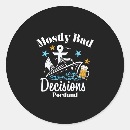 Mostly D Decisions ポートランド春休み ラウンドシール (正面)