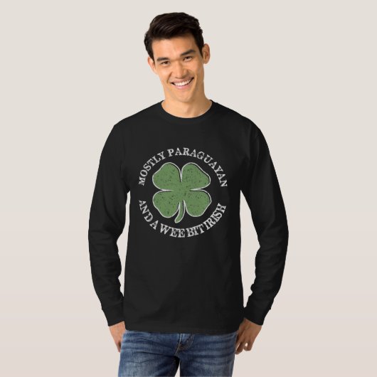 Mostly Paraguayan St Patricks Day Paraguayan Irish Tシャツ (正面フル)