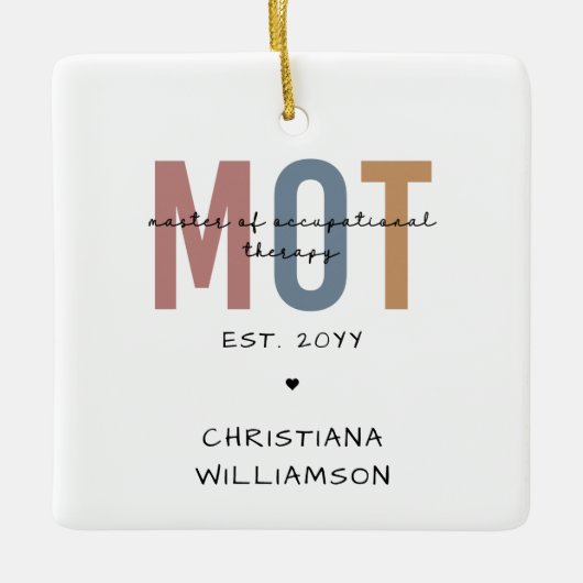 MOTパーソナライズされた Master Of Oc職業セラピー セラミックオーナメント (正面)