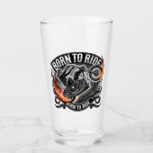 Motard - Born to ride flammes タンブラーグラス (正面)