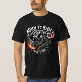 Motard - Born to ride flammes Tシャツ (正面)