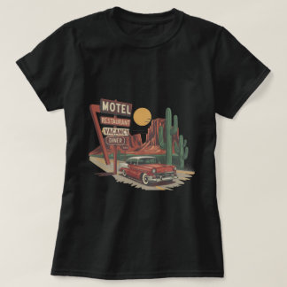 MOTEL RESTAURANT VACANCY DINER 666 Classic Car Des Tシャツ