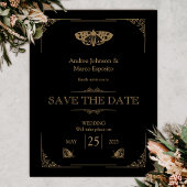 Moth Blackビクトリアン Gothic Wedding Save the Date