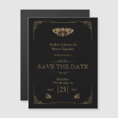 Moth Blackビクトリアン Gothic Wedding Save the Date (正面/裏面)