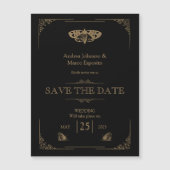 Moth Blackビクトリアン Gothic Wedding Save the Date (正面)
