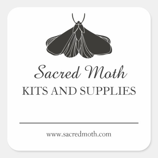 Moth Crystal 空白の Herb製品ラベル スクエアシール (正面)