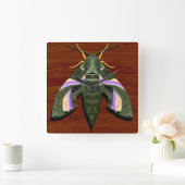 Moth Emboss スクエア壁時計 (ホーム)