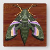 Moth Emboss スクエア壁時計 (正面)