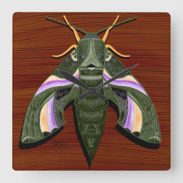 Moth Emboss スクエア壁時計