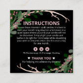 Moth Moon Candle Intention Spell スクエア名刺 (裏面)