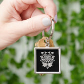 Moth Talisman - Whimsigoth ScreenprintスタイルDrawi キーホルダー (手)
