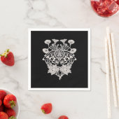 Moth Talisman - Whimsigoth ScreenprintスタイルDrawi スタンダードカクテルナプキン (インサイチュ)