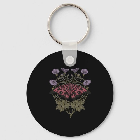 Moth Talisman - Whimsigoth Witchy Art - Color Vers キーホルダー (正面)