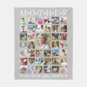 MOTHER写真モダンコラージュハートあなたのテキスト フリースブランケット (正面)