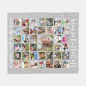 MOTHER写真モダンコラージュハートあなたのテキスト フリースブランケット (正面(横))
