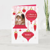 Mother カスタム Photo Redレトロオーナメント シーズンカード (正面)