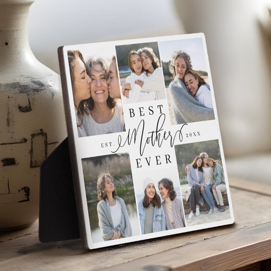 Mother 最高の Ever Script 6 Photo Collage Keepsake フォトプラーク