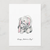 Mother And Baby Elephant Happy Mother's Day Card ポストカード (正面)