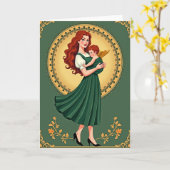 Mother And Child Art Card カード (黄色い花)