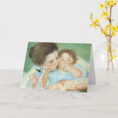 Mother and Child by Mary Cassatt,ヴィンテージファインアート カード (黄色い花)