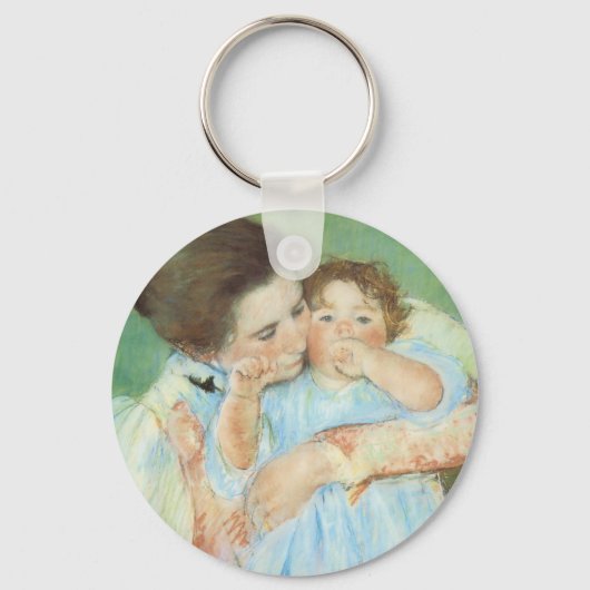 Mother and Child by Mary Cassatt,ヴィンテージファインアート キーホルダー (正面)