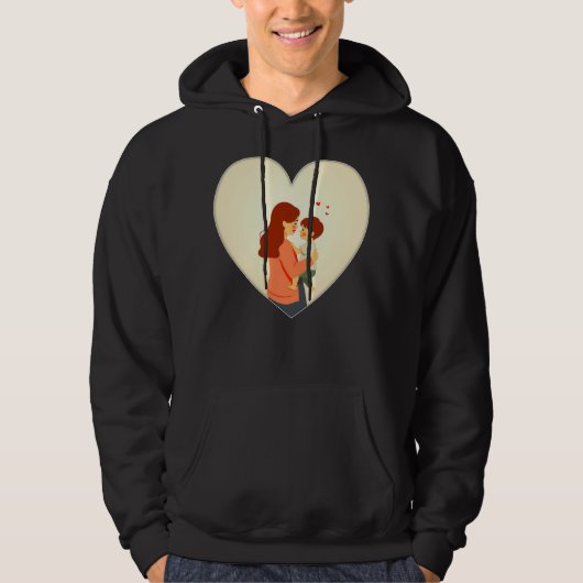 Mother and Child Love Illustration – Warm camiseta パーカ (正面)