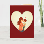Mother and Child Love Illustration – Warm Family カード (正面)