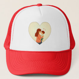 Mother and Child Love Illustration – Warm Family キャップ