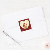 Mother and Child Love Illustration – Warm Family スクエアシール (封筒)